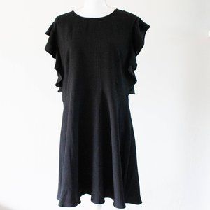 Who What Wear Black Flutter Sleeve Dress (XXL)